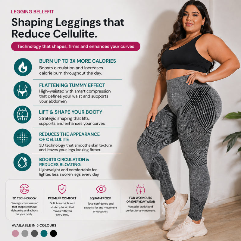 BelleFit™ 3D Anti-Cellulite Sculpting Leggings – Lift Effect & Tummy Control