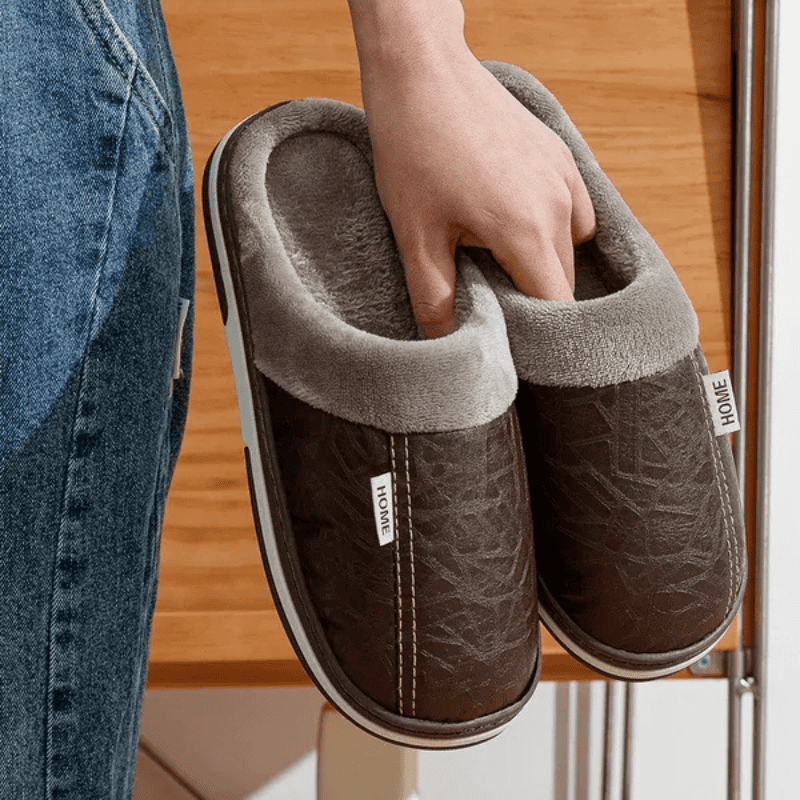Orthopaedic Leather Slippers – Lined Interior [Odour-neutral]