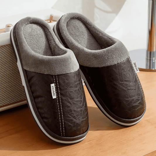Orthopaedic Leather Slippers – Lined Interior [Odour-neutral]